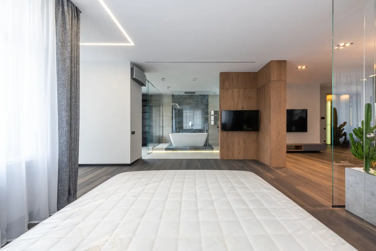 Luxurious modern apartment interior with pristine surfaces